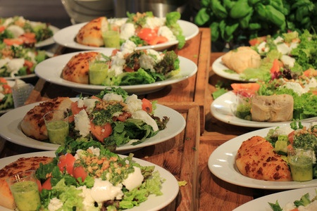 43447792 - salad bar in a self service restaurant